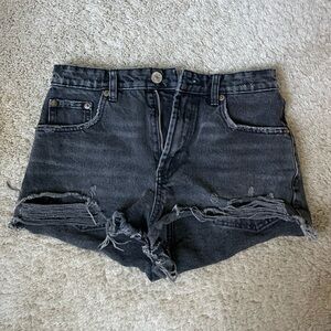 Mini short Zara high waist, size USA 4, black, jean